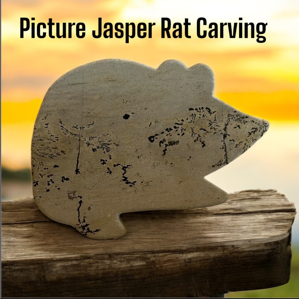 Picture Jasper Rat 🐀 Carving NWOT